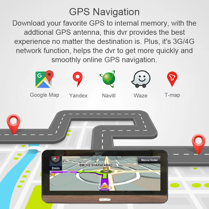 Автомобильная камера Anfilite 4G ADAS 1 + 16 ГБ GPS навигация Android видеорегистратор