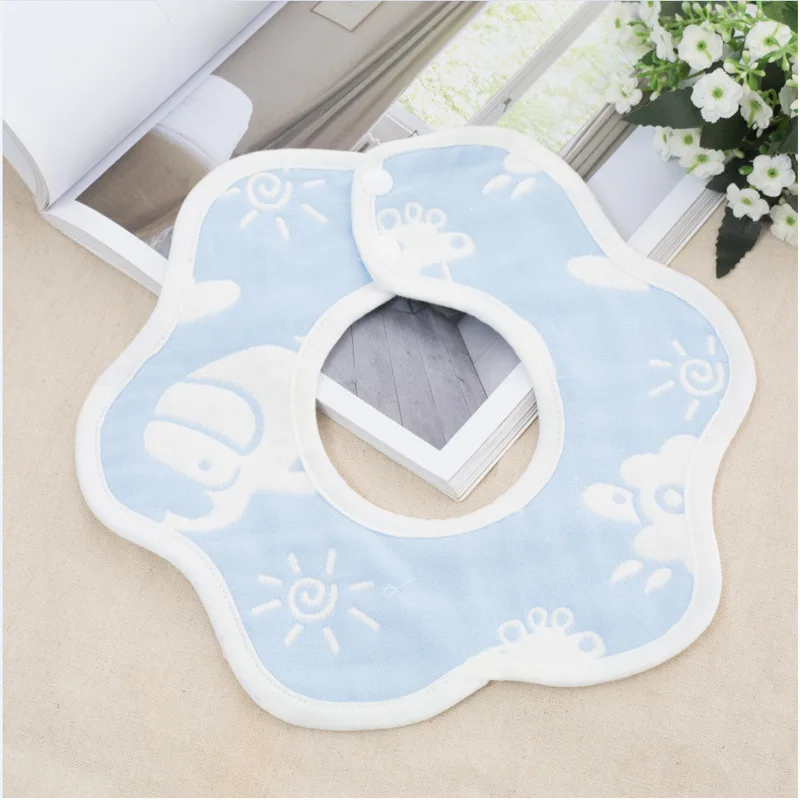 3 Baby Bibs Cotton Cartoon Animals Cute Double Snap Flower Bandana Bibs Soft Burp Cloth Drooling Saliva Towel Baby Stuff Accessory - Цвет: 3