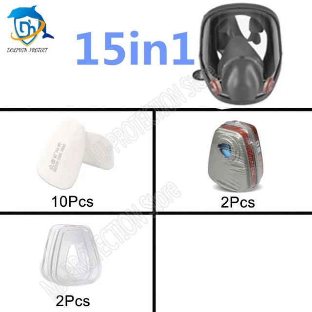 Respirator complet 2 în 1 - 7 în 1 6800 Costum de pulverizare pentru vopsire industrială Filtru de praf Mască de față completă