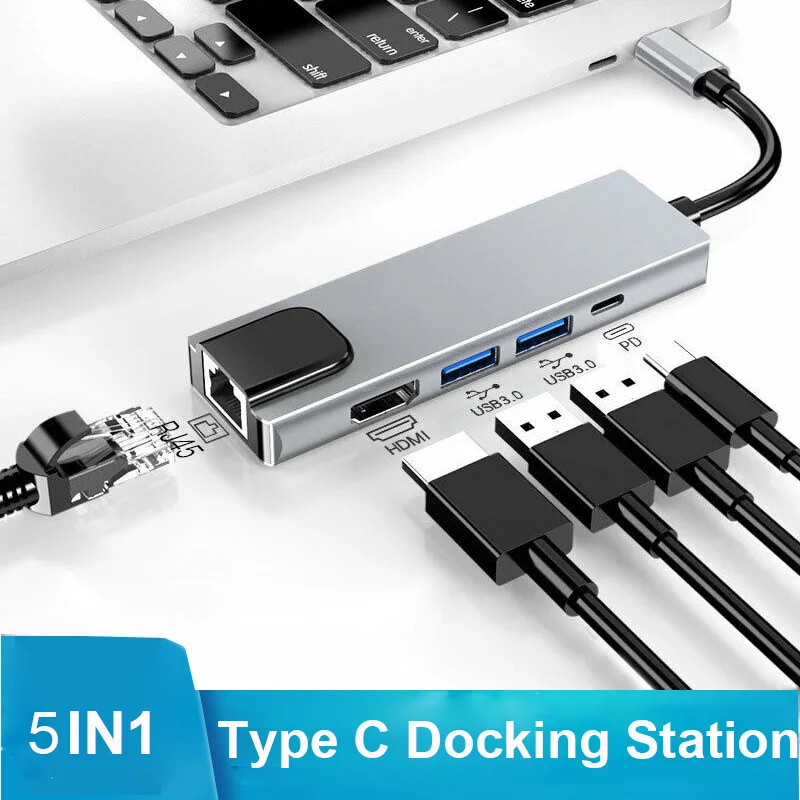 USB концентратор Basix Тип C Hdmi 4K для Gigabit Ethernet Rj45 Lan адаптер Mac book Pro Thunderbolt 3 PD зарядное устройство|USB-хабы| |