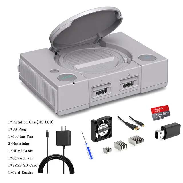 RETROFLAG PiStation Case Raspberry Pi 4 Case with Cooling Fan and 3pcs Heatsinks PistationLCD Case for Raspberry Pi 4 /Pi 4B NO LCD Kit5