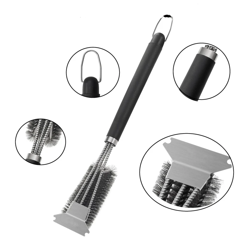 Barbecue Cleaning Tools Grill Brush Cleaning Brushes Steel BBQ Brush Grill and Scraper BBQ Cleaner Brush for Grill Cleaning