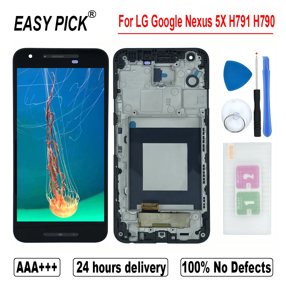 ЖК дисплей для LG Google Nexus 5X H791 H790 кодирующий преобразователь сенсорного экрана в