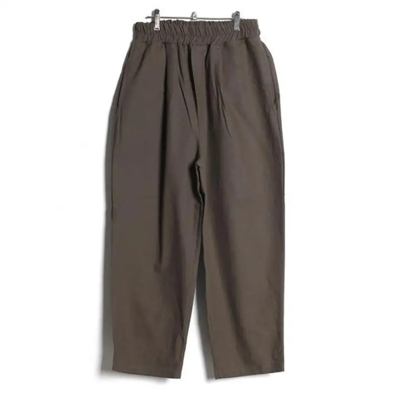 Men's Harlan Pants Summer New Straight Tube Pure Color Simple Classic Loose Nine-Point Large Size Casual Pants