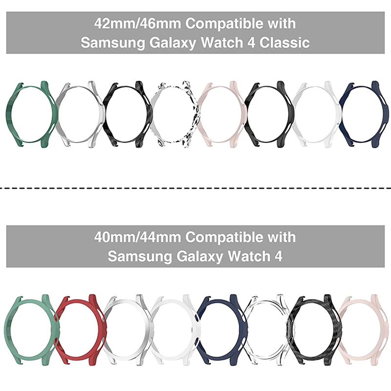 Watch Case For Samsung Galaxy Watch 4 44mm PC Matte Cover  Protective Compatible Galaxy Watch 4 40mm Clock Bumper Shell