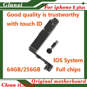 

for iphone 8 plus 8p Original unlocked motherboard 64gb 256gb full chips IOS System mainboard with / No touch ID Logic board