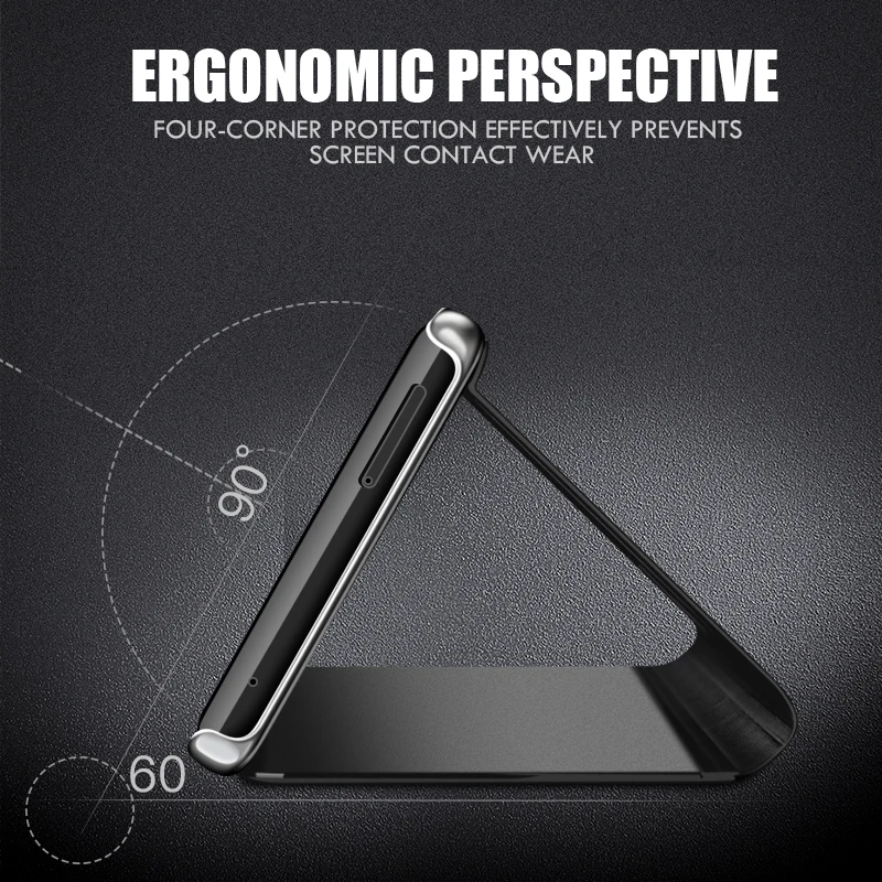 Умный зеркальный чехол для телефона LG V30 V40 Защитная подставка чехол держатель Поддержка откидная крышка