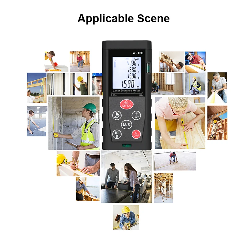 Laser Distance Meter 120M 150M Handheld Portable Lcd Digital Laser Rangefinder Measure Tools Tape Range Finder For Area Volume Laser Distance Meter 120M 150M Handheld Portable Lcd Digital Laser Rangefinder Measure Tools Tape Range Finder For Area Volume