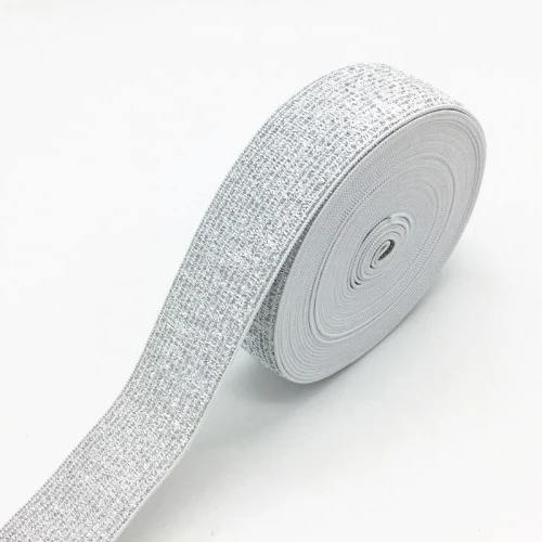 4cm Silver 40 мм нейлоновая красочная резиновая резинка полосатые плечевые нижние ремни для тесьма для одежды Швейные DIY аксессуары для одежды 1 м - Цвет: 4cm Silver