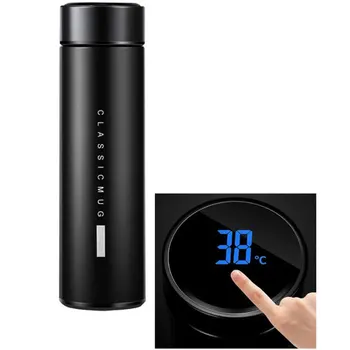 

500ml Stainless Steel Smart Insulation Vacuum Thermos Coffee Tea Milk Temperature Display Business Thermos Cup garrafa termica