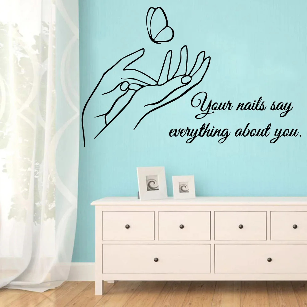 Beauty Nail Salon Quotes Sentences Removable Waterproof Wall Stickers For Commercial District Indoor Decoration Accessories Beauty Nail Salon Quotes Sentences Removable Waterproof Wall Stickers For Commercial District Indoor Decoration Accessories