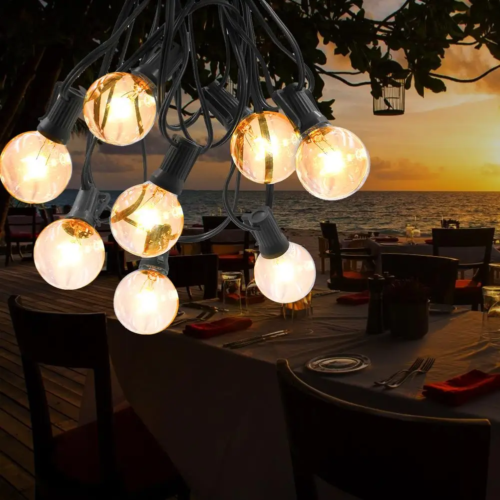 

G40 15m 50LED Ball Bulb Fairy String Light Outdoor Garden Yard Decorative Lamp Rugged Durable with Long Lasting Life