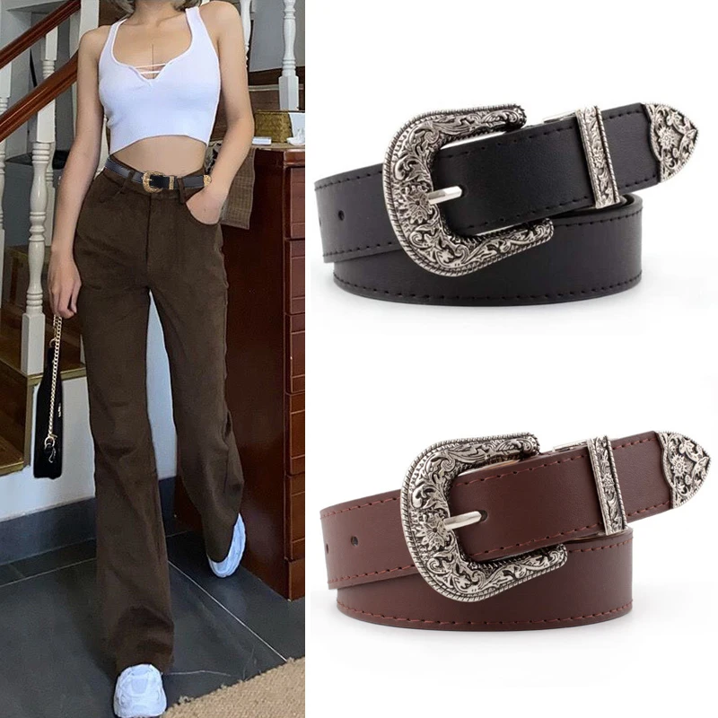 3 Cinture Donna Similpelle Con Fibbia A Cuore: Regolabili Per Jeans E Abiti, Set Nero, Cammello, Rosa - 3