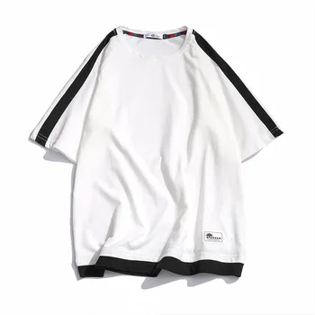 

new plus size 4XL Solid Casual T-shirt For Men Summer Male T-shirt Pure Color Short Sleeve T-short Fashion Youth Top Tee