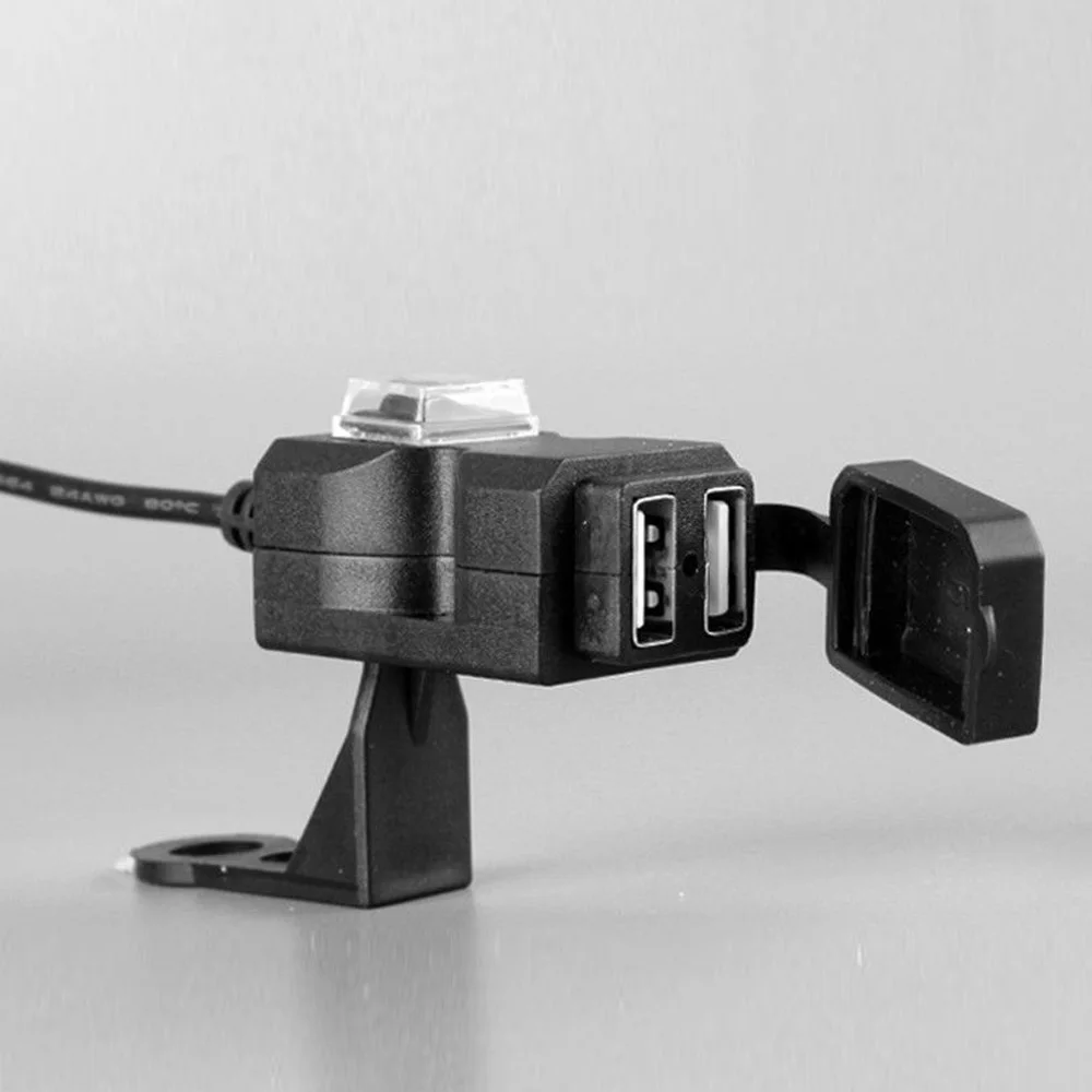 

Motorcycle Charger Waterproof Handlebar Socket Kit USB 12V With Switch & Mounts High Quality
