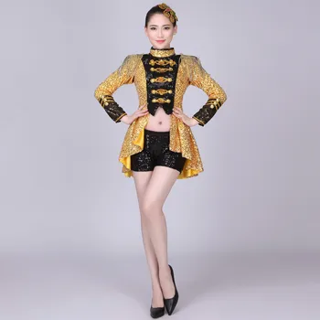 

Gold Sequins Jacket Singers Jacket WoMens Fashion DJ Ds Bar Nightclub Costume Outerwear Blazer Suit