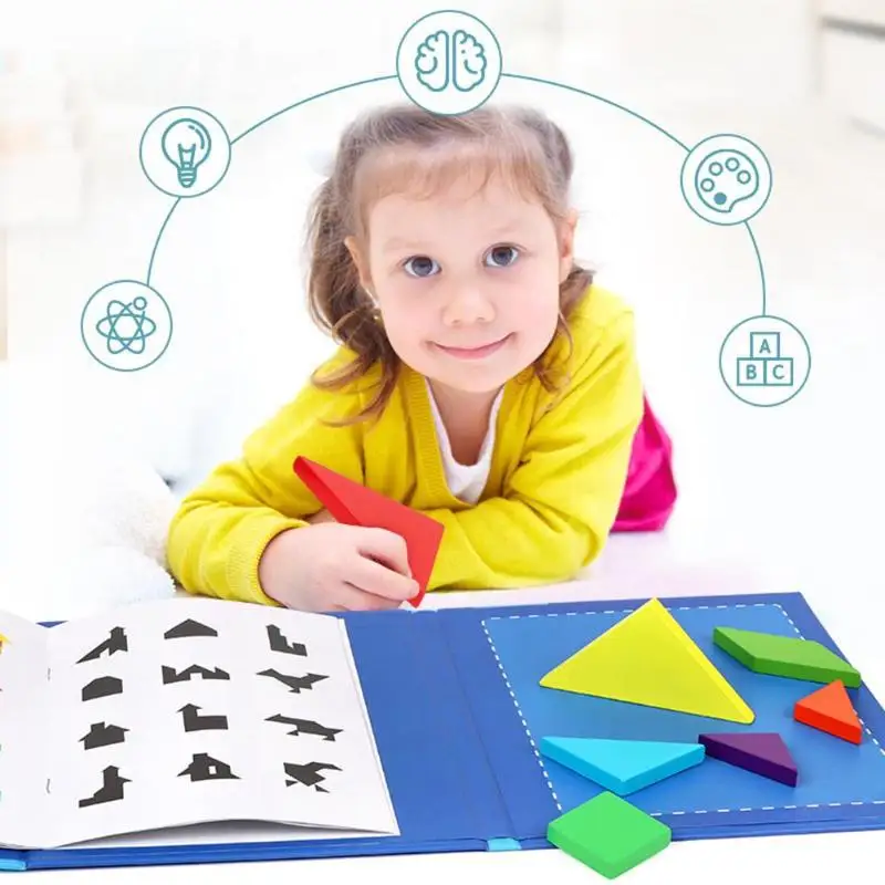 1 Набор Магнитный Танграм головоломка Монтессори обучающая игрушка для детей
