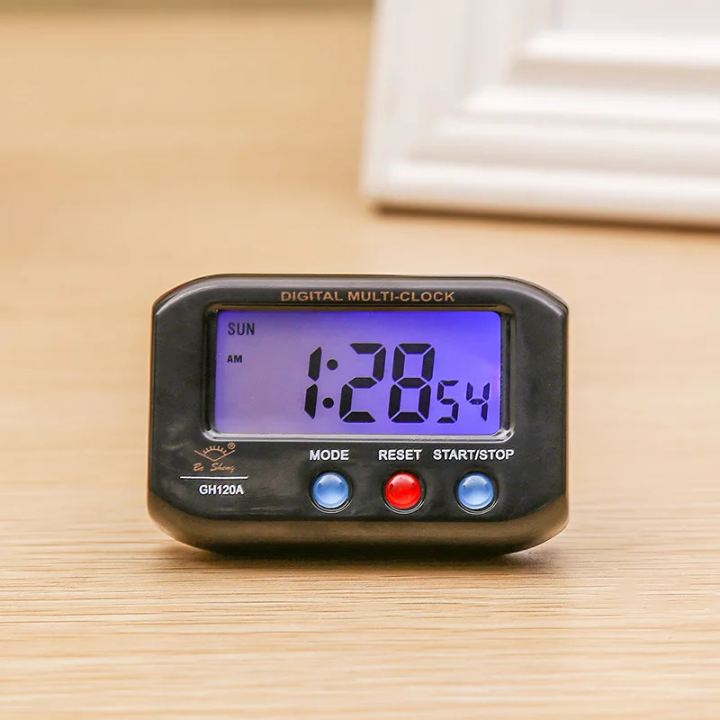 Электронные мини-часы детский светодиодный дисплей электронные часы функция повтора милые маленькие цифровые дорожные часы таймер настольные часы - Цвет: Черный