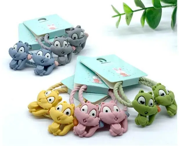 36 компл./лот 10 шт./компл. DIY простой мульти смолы мультфильм Animlas резинки эластичные резинки для волос Инструменты для укладки волос аксессуары HA1617