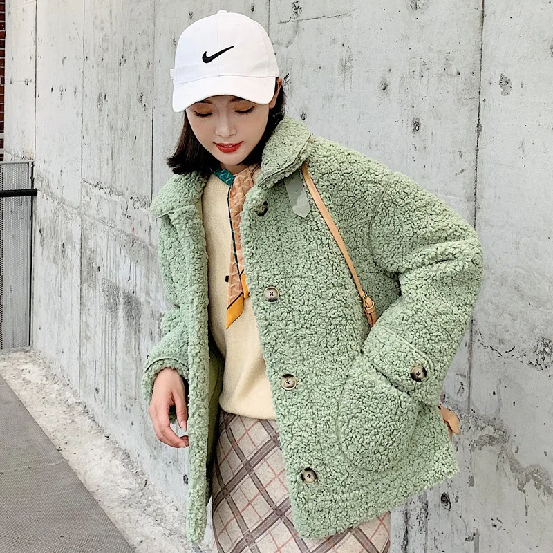 

Photo Shoot 2019 Autumn And Winter New Style ke li rong Lambs Wool Thick Fur Short WOMEN'S Coat