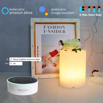 

Led Smart Voice Control Vase Night Light RGB Wifi APP Remote Dimmable Table Light For Google Home Amazon Alex Smart Desk Lamp