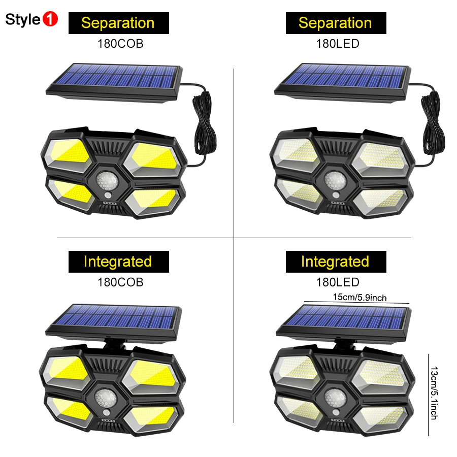 solar garden lights Solar Lights Outdoor Waterproof Solar Wall Lamp with 4 Lighting Face 3 Mode Easy to Install Perfect for Patio Yard Garden Garage led solar lights