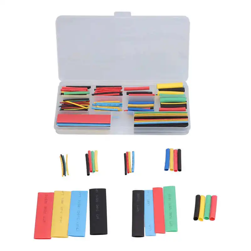 

Electrical Wire Wrap Assortment Kit Heat Shrink Tubing Kit with Storage Box for Cables Bundling for Daily Maintenance