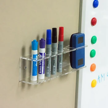 

Wall-Mounted Acrylic Dry Erase Marker Holder, 6 Slot Clear Eraser Marker Organizer For Office School Home