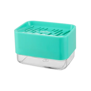 

2 In 1 Detachable Dish Washing Sponge Holder Hand Pump Kitchen Sink Storage Soap Dispenser Practical Organizer Liquid Compact