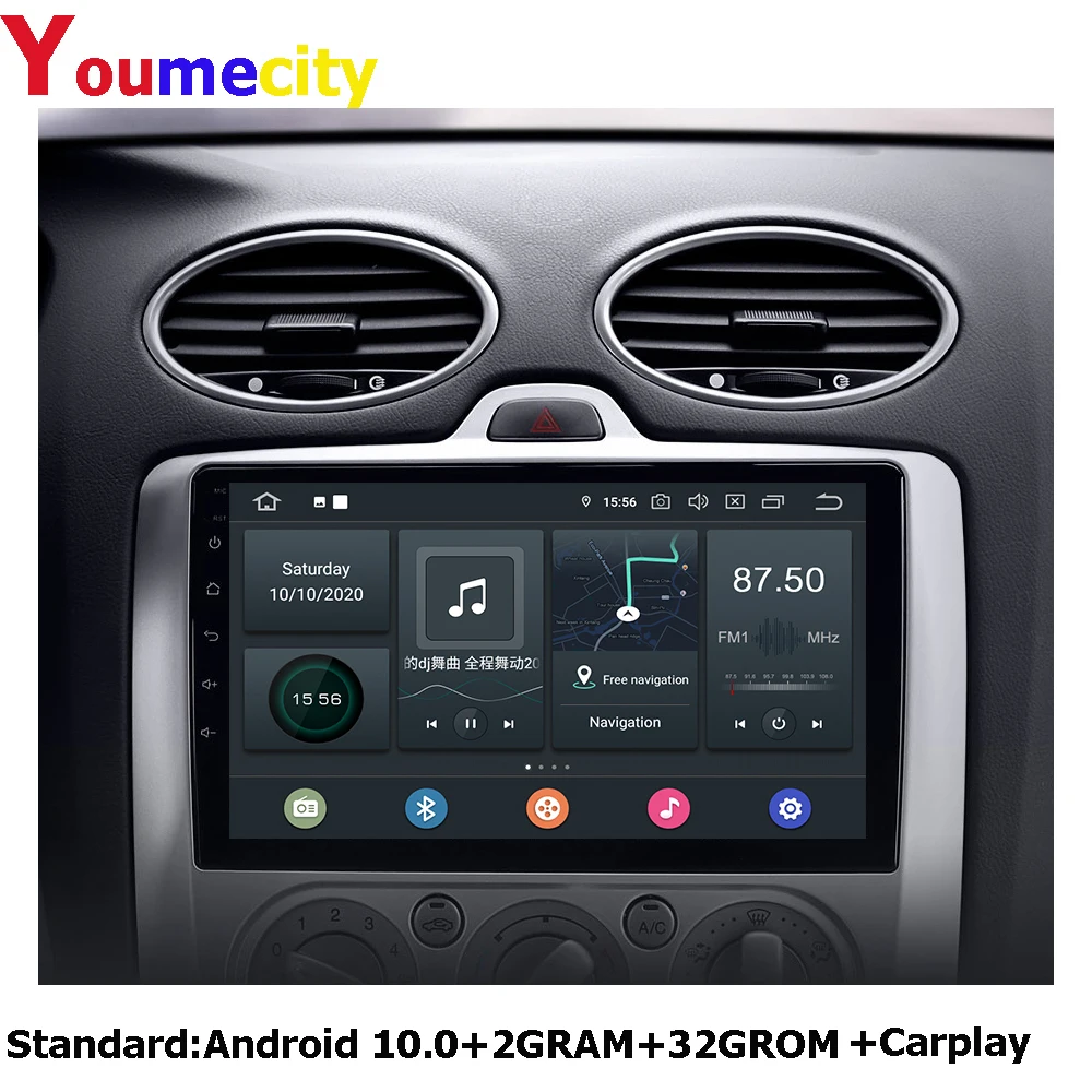 Автомобильный мультимедийный плеер 6 ГБ ОЗУ/Восьмиядерный/Android 10 0 DVD Gps для Ford Focus 2