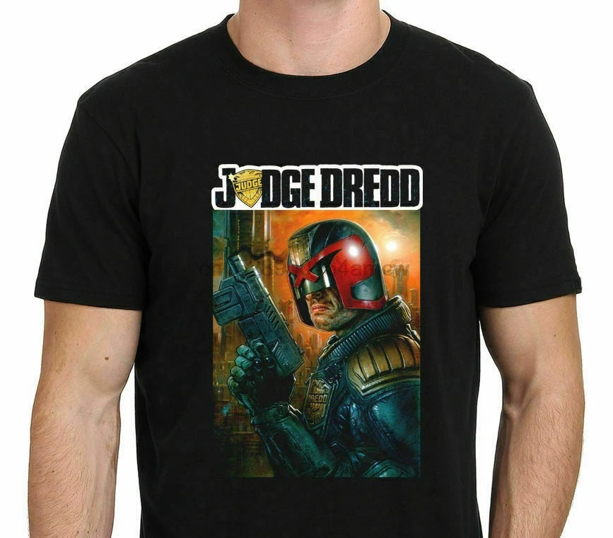 Ограниченная серия футболок Neu JUDGE DREDD Movie Art на заказ размеры от S до 2XL | Мужская