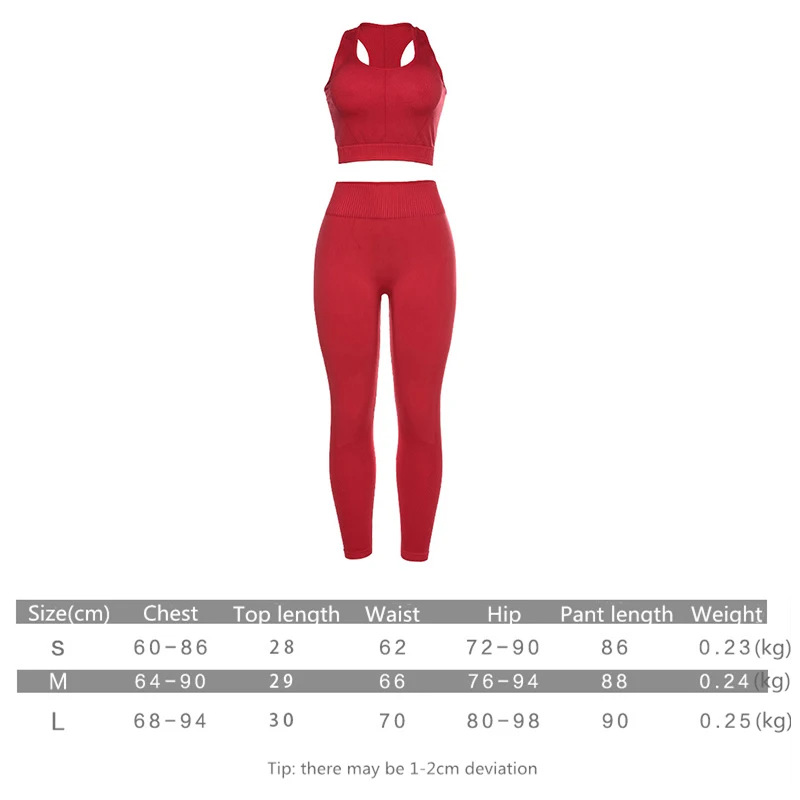 Сексуальный красный бесшовные Йога Комплект Для женщин ткань отводящая влагу из 2 предметов плотный Топ без рукавов с круглым вырезом леггинсы спортивный костюм для мальчиков, наряд тренировки Фитнес тренажерный зал наборы для ухода за кожей