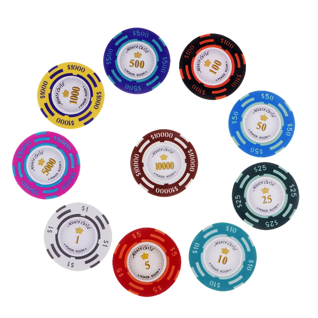 10pcs Poker Chips Toys Chips Coins Non-Currency Poker Casino Chips Mahjong Games Multi-color Chips