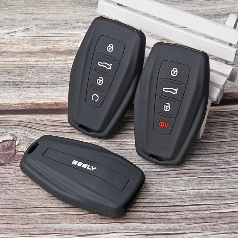 Funda de goma de silicona para coche, funda de cobertura de mando a distancia, juego de soporte para Geely coolray X6 emgrand Global Hawk GX7, accesorios remotos