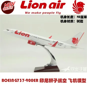 

40cm Resin Lion Airlines Aircraft Model Boeing 737-900ER Indonesian Lion Air Aviation Aircraft Model Toys Gift Decoration