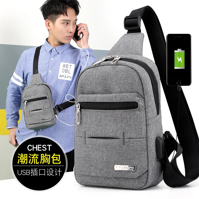 

Men Chest Bag Oxford Cloth Outdoor Casual Messenger Backpack Multi-pockets Spring And Summer Simple Shoulder Bag