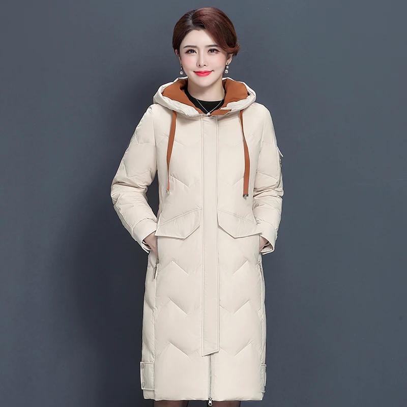 winter women's down coat, long, ultralight, Natural feather, down, luxurious, high quality, Women's duck down parka