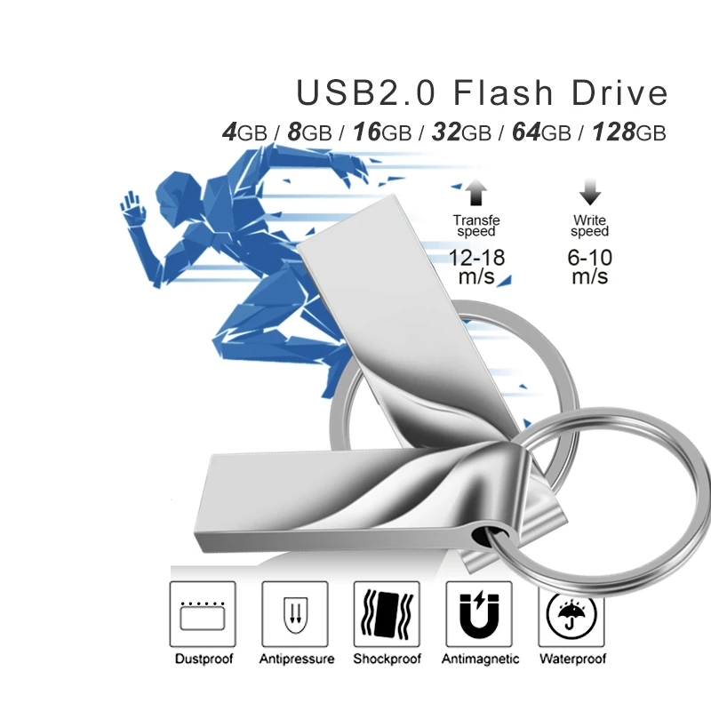 Металлическая флеш-карта памяти 64 ГБ 128 ГБ USB флэш-накопитель 32 Гб 16 Гб Флешка 8 ГБ 4 ГБ флеш-накопитель memoria usb флэш-диск Бесплатный Пользовательский логотип
