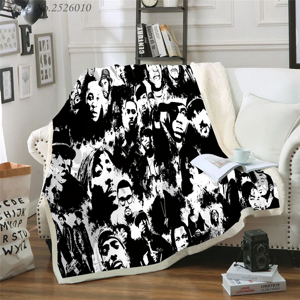 

Плед в стиле хип-хоп, 3D бархатное плюшевое одеяло, покрывало для девочек, покрывало на диван, покрывало для путешествий 01