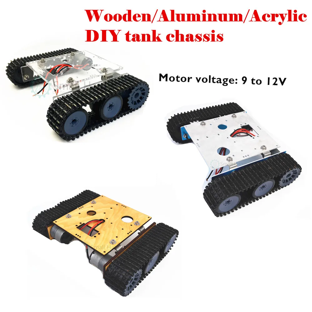 

2019 DC 9-12v DIY Tank Robot Chassis Arduino Tank Assembly Kit Wooden/Aluminum/Acrylic tank chassis can diy