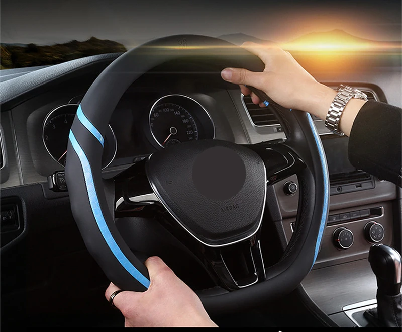 D форма Чехол рулевого колеса автомобиля для Nissan Rogue Sport Hybrid Qashqai для Volkswagen Tiguan VW Passat Jetta для Citroen C3-XR