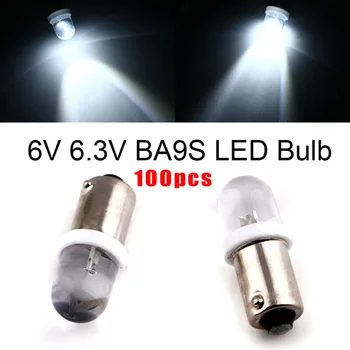 

100pcs/set 6V 6.3V DC White T11 T4W BA9S H6W 1895 1SMD LED Pinball Machine Light Bulb 28*10MM Pinball Machine Bulb