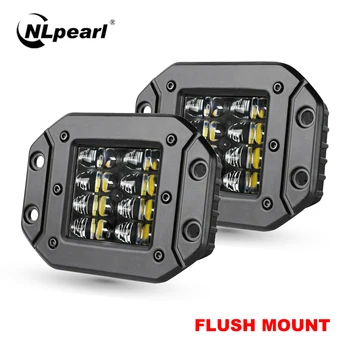 

NLpearl 2x 5" 40W Flush Mount LED Work Light Bar for Car Truck Offroad Boat 4WD Atv Spot Beam LED Pods Driving Fog Light 12V 24V