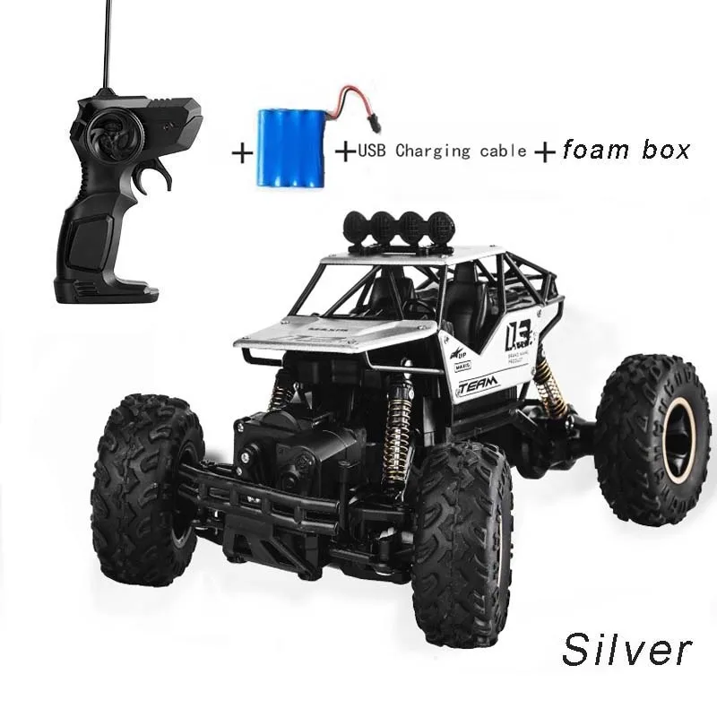 1:12 RC автомобиль 37 см 4WD электрический автомобиль Bigfoot автомобиль багги 2,4 г Радиоуправляемый автомобиль двойной мотор высокая скорость грузовик внедорожник игрушки - Цвет: 27cm silver 1battery