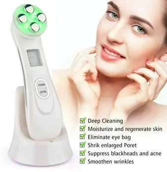 

EMS Mesotherapy Electroporation Skin Care Tool Tighten Radio Machin LED Massager Photon Beauty Frequency Li T1E1