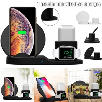 

3 in 1 QI Wireless Charger Charging Dock Station Stand for Mobile Phone Watch Earphone KQS8