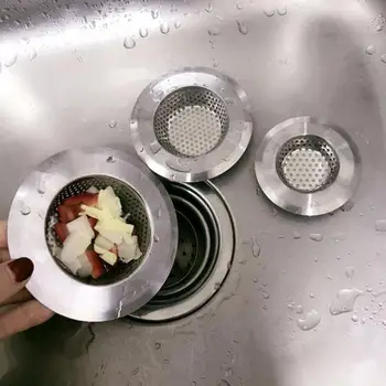 

7cm/9cm/11.3cm Kitchen Sink Food Strainer Drain Hole Filter Trap Sink Strainer Stainless Steel Bath Hair Sink Drain Waste Scree