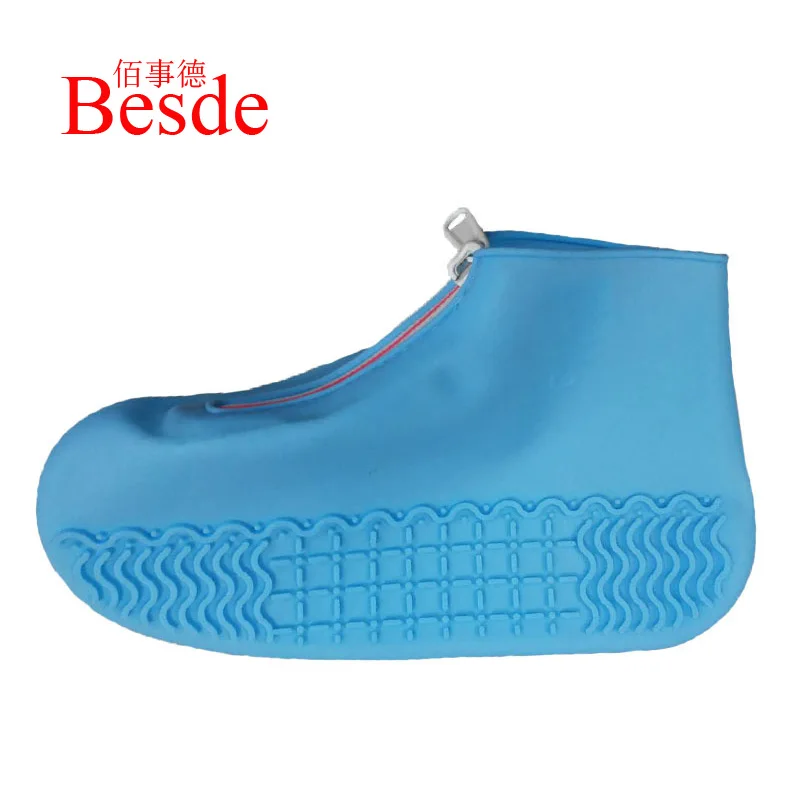 Новинка года; модные резиновые сапожки; водонепроницаемые чехлы на молнии; обувь; непромокаемая обувь; женская и мужская обувь - Цвет: Blue