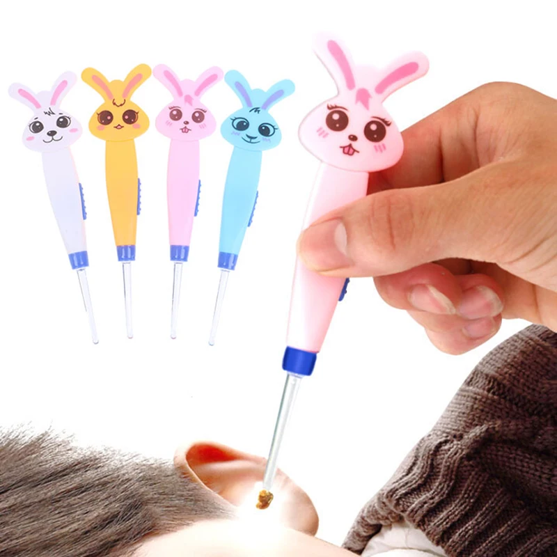 Portable LED Flashlight Ear Wax Remove EarPick Cleaner Health Care Tool Cartoon Animal Decoration Convenient See Ear Hole New