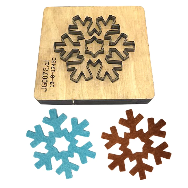 

Snowflake metal cutting dies scrapbooking wooden board cutter steel rule die mold paper cardstock leather felt blade punch